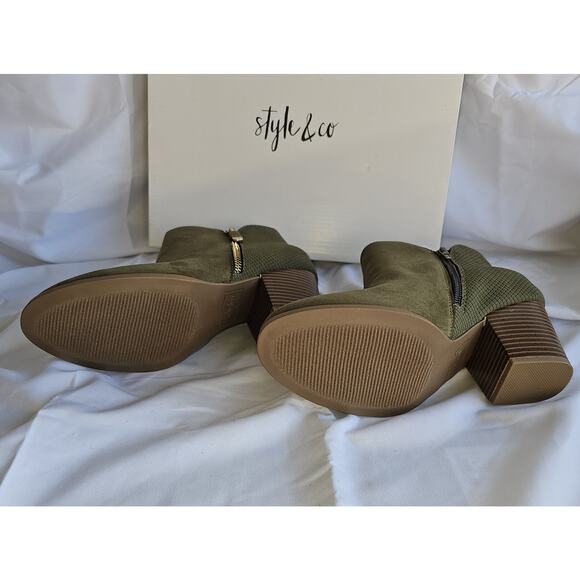 Style & Co Women's Masrinaa Ankle Booties - Olive - Picture 5 of 6
